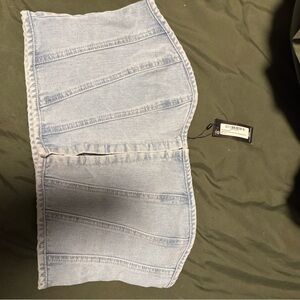 Light Blue Denim Corset Top